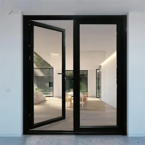 Factory Waterproof Patio Aluminum Double French Door Villa Outdoor Thermal Break Swing Hinged Doors for House