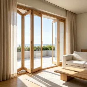 Factory Wood-Grain UV-Resistant Glass Door for European-Style Mansion