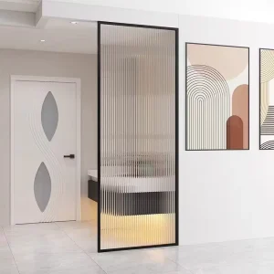 Falangcai Glass Screen Partition for Hallway, Living Room, Dining Room, Bathroom, or Hotel