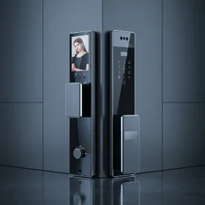 Fingerprint Face Recognition WiFi Video Intercom Camera FM Aluminum Smart Lock with Memory Card for Main Gate