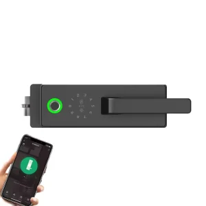 Fingerprint Handle Lock for Single-Opening Glass Door to Replace Old Glass Lock