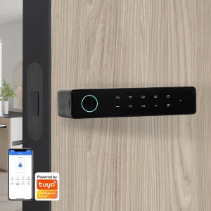 Fingerprint Interior Entry Smart Electric Door Handle Lock App Control Password Aluminum Door 2-Year Warranty