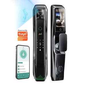 Fingerprint Smart Door Lock with 3D Face Recognition WiFi Camera Memory Card Aluminum Alloy for Wood Aluminum Doors