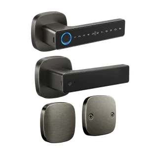Fingerprint Smart Lever Door Lock App Code RFID Card Keyless Entry Wood Aluminum Door Cloud Apartment Hotel