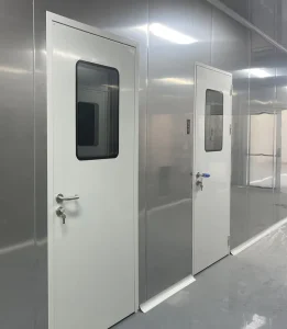 Finished-Surface Medical Airtight Cleanroom Swing Door, Anodized Frame with Vision Panel for Operating Room