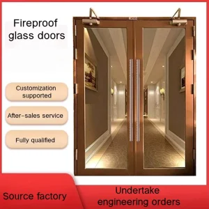 Fire Rated Glass Swing Door with Steel Frame and Fire Resistant Glass for Commercial Buildings