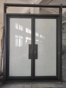 Flat Top Wrought Iron Door with Insulated, Smart, or Impact Glass
