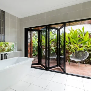 Florida Miami-Dade Approved Aluminum Glass Folding Main Gate Entrance Door