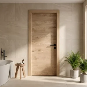 Flush Door Manufacturer Pre-hung Wood Grain Finished Solid Core Interior Door for Residential Projects