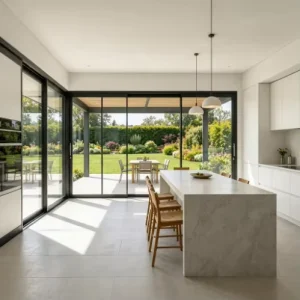 Foldable Aluminium Sliding Doors, Double-Glazed, Waterproof, Energy-Saving