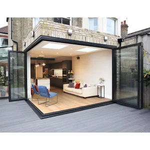 Folding Glass Wall Design Residential Patio Bifold Doors Custom Glass Bifold Aluminium Doors Accordion Doors
