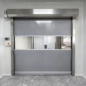 Folding Warehouse Door Waterproof PVC Windproof Customized Color PLC Digital Control Infrared