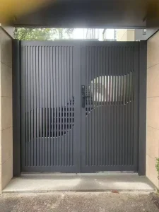 Forged European Style Swing Apartment Entrance Door Garden Aluminium Manual Control Gates Modern Courtyard Gate