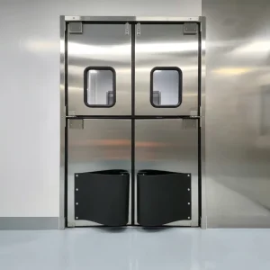 Four-Leaf Impact-Resistant Free-Traffic Swing Door for Supermarkets, Large Cold Storage, and Logistics Warehouses