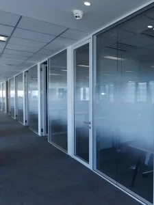 Frameless 10mm Clear Tempered Glass Swing Door with Patch Fittings for Office Interiors