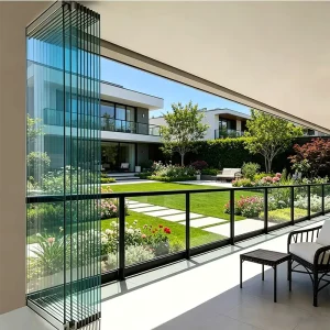 Frameless Bi-Folding Sliding Glass Balcony Enclosure Door