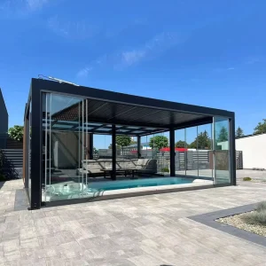 Frameless Folding Aluminum Sliding Glass Door System for Villa Balcony