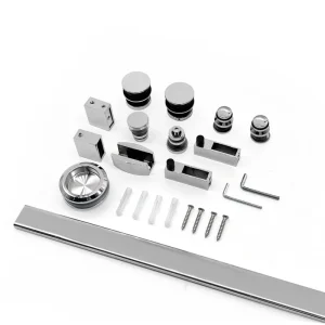 Frameless Glass Sliding Shower Barn Door Hardware Kit