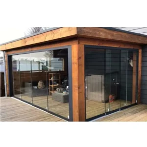 Frameless Glasschiebewand Sliding Door Systems with Complete Accessories for Glass Sliding Wall