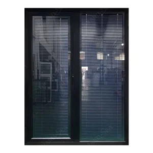 French Balcony Door Customize Hurricane Proof Modern Residential Patio Double Exterior Swing Door With Blinds