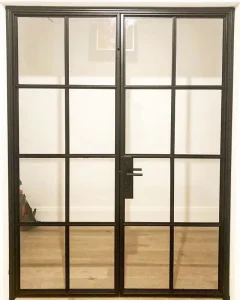 French Black Balcony Swing Door Wrought Iron Swing Crittall Door Steel Glass Windows and Doors