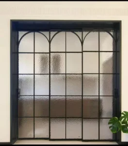 French Minimalist Tempered Glass Sliding Door with Anti-Fog Feature for Living Room Partitions and Balconies