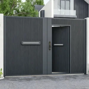French Modern Aluminum Swing Courtyard Entrance Gate, Waterproof, for Villas and Gardens
