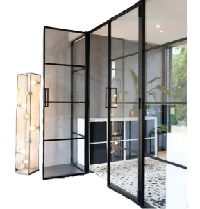 French Retro Double Aluminum Frame Glass Door Custom Size For Kitchen Balcony
