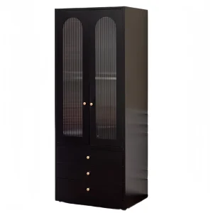 French Retro Steel Wardrobe Bedroom Double-Door Storage Cabinet Cold-Rolled Steel