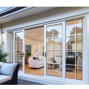 French Sliding Double Glass Door for Security, Hollow Exterior Door, Kitchen, Customizable Aluminum