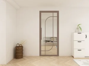 French Steel Framed Glass Swing Door, Round Shape, Normal Handle