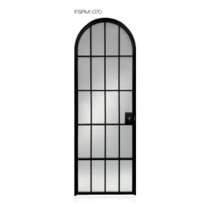 French-Style Aluminum Alloy Glass Arched-Top Casement Door for Mall Supermarket