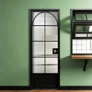 French Style Black Aluminum Frame Glass Interior Door for Apartment Home
