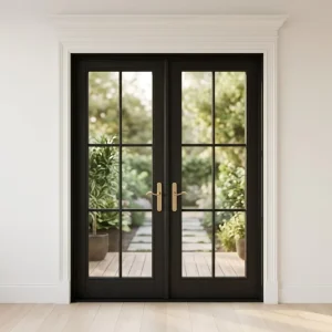 French-Style Double Glass Casement Door Modern Design Aluminum Alloy Swing Door for Balcony