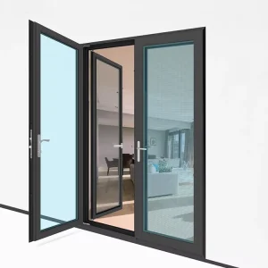 French Style Double Glass Casement Door Modern Design Aluminum Alloy Swing Doors for Balcony