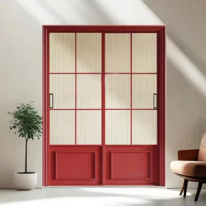 French-Style Manual Single-Leaf Aluminum Alloy Swing Door with Tempered Glass for Kitchen, Balcony, and Partition Use