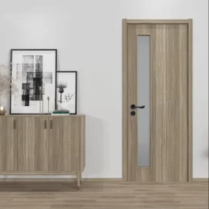 French Swing Glass Solid Wood Interior Doors Sound Insulation Custom Design for Home, Kitchen, Bathroom, Bedroom