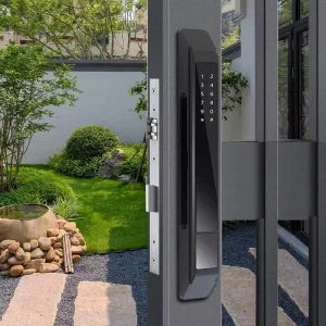 Front Door Smart Lock for Wood Door with Key Unlock Wi-Fi App Control Grade B Security Matte Black Fingerprint