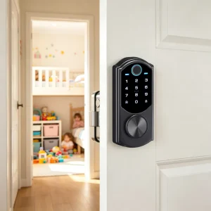 Front Door Smart Lock with Low Power Consumption, Long Standby, Weather-Resistant and Wear-Resistant Panel