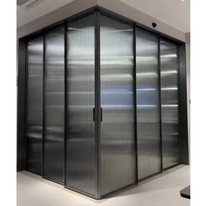 Frosted 8mm Flusted Glass Aluminum Sliding Door Interior Bathroom Shower Sliding Door Wardrobe Closet Office Glass Door