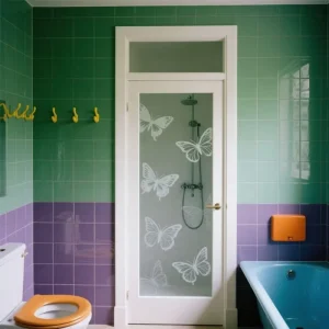 Frosted Glass Aluminum Alloy Sliding Bathroom Door with Privacy Protection