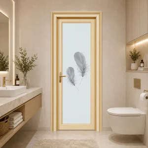 Frosted Glass Aluminum Bathroom Door Factory Direct Supply For Hotel Renovation And New Projects