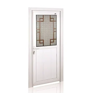 Frosted Glass Entrance Casement Swing Aluminum Door with Waterproof Finished Surface for Apartment PVC
