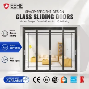 Frosted Glass Partition Sliding Door AS2047 Certified Custom Lock Aluminum Interior Sliding Door for Apartments and Kitchen