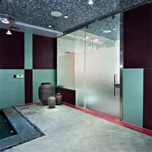 Frosted Glass Shower Sliding Door Room with Tempered Glass