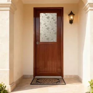 Frosted Glass UPVC Bathroom Door, Privacy Waterproof, for Hotels and Villas