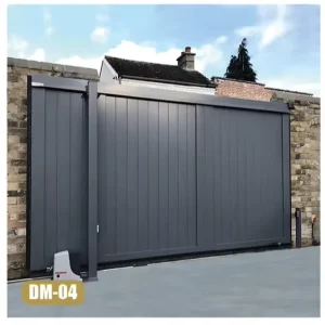 Full Height Aluminum Electric Double Swing Automatic Solar Sliding Gate for Driveway Entrance, Indian Apartments