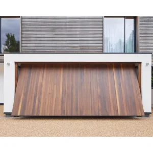 Full Panel Overhead Tilt Garage Door with Custom Aluminum Alloy Frame, Tempered Glass, and Silent Windproof Operation