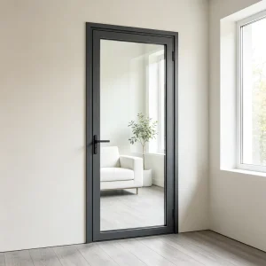 Full Tempered Safety Glass Multi Point Anti Theft Lock Residential Entrance Aluminum Glass Casement Door
