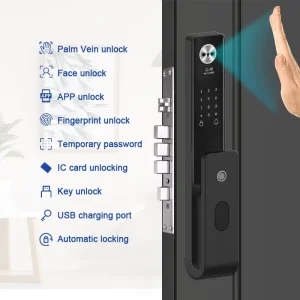 Fully Automatic 3D Face Recognition Smart Door Lock with Biometric Fingerprint and Intercom for Wood Doors